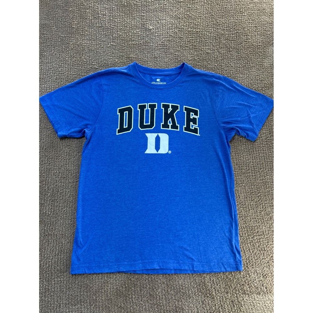 Colosseum Duke Blue Devils Mens Large Royal Blue Heather Logo T-Shirt NCAA